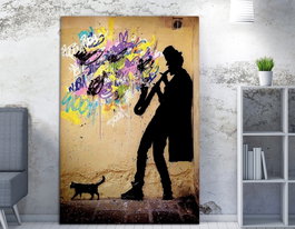 Wallity Lienzo Decorativo Banksy WY40 (50 x 70 cm)
